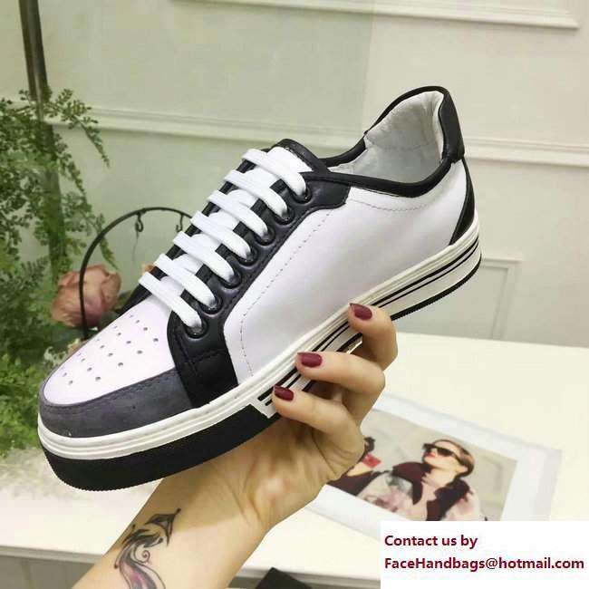 Dolce  &  Gabbana Leather Sneakers Logo White 2017